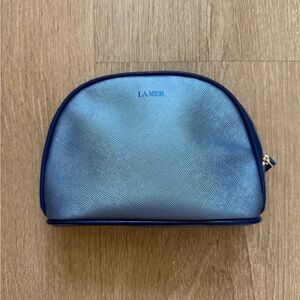 La Mer Metallic Silver-Blue Cosmetic Case